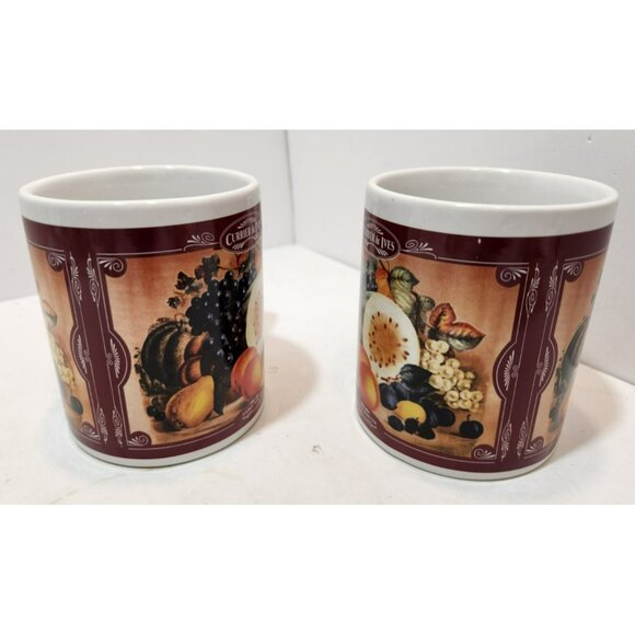 Vtg Houston Harvest Currier & Ives "Early Winter" Ceramic Mugs Set of 2 - Picture 9 of 16